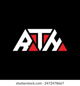 RTH triangle letter logo design with triangle shape. RTH triangle logo design monogram. RTH triangle vector logo template with red color. RTH triangular logo Simple, Elegant, and Luxurious design.