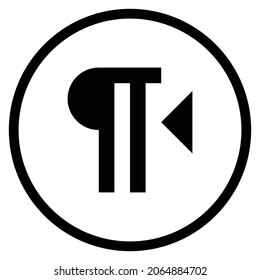 rtl Icon. Flat style Circle Shape isolated on white background. Vector illustration