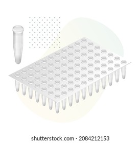 RT-PCR Testing - PCR Tray - Illustration as EPS 10 File