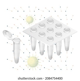 RT-PCR Testing - PCR Tray - Illustration as EPS 10 File
