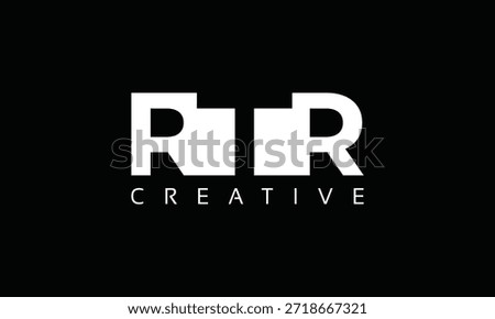 RTR letters Logo with negative space design. Letter with geometric typography. Creative Vector Illustration with letters.