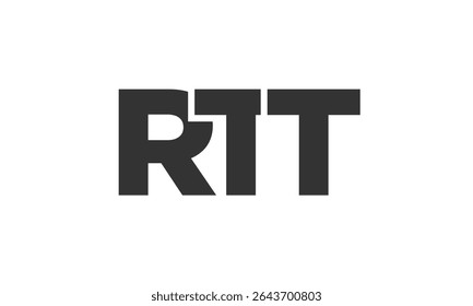 RTT logo design template with strong and modern bold text. Initial based vector logotype featuring simple and minimal typography. Trendy company identity ideal for businesses brand presence.
