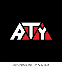 Diseño de logotipo de letra de triángulo RTY con forma de triángulo. Monograma de diseño de logotipo de triángulo RTY. Plantilla con logo de Vector triangular RTY con color rojo. Logo triangular RTY Diseño simple, elegante y lujoso.