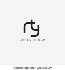 RTY YTR R T Y Letter mark logo design elegant trendy awesome artistic black and Red color initial based Monogram icon