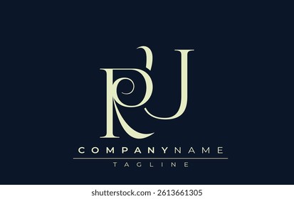 RU abstract Logo. Elegantly Designed Minimalist Monogram Logo with Stylish Lettering. Sophisticated and sleek minimalist monogram showcasing unique lettering design.