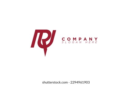 RU Alphabet letters Initials Monogram logo UR, R and U