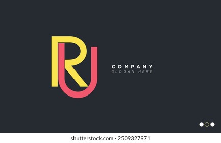 RU Alphabet letters Initials Monogram logo UR, R and U
