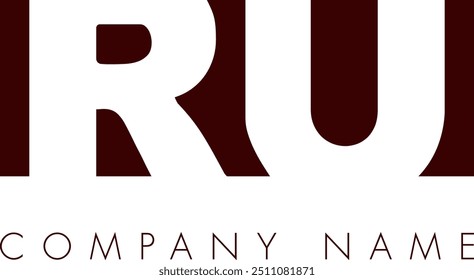 RU creative modern abstract letter logo vector design. It will be suitable for your company and brand identity.