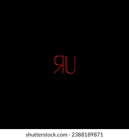 RU creative modern letters logo design template