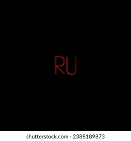 RU creative modern letters logo design template