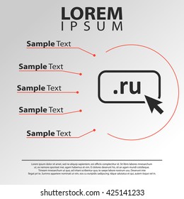 ru domain icon. ru domain infographics template