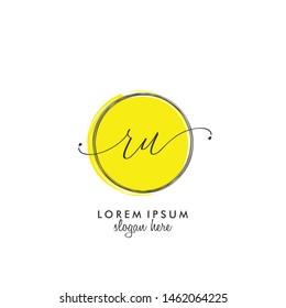 RU Initial beauty monogram logo vector