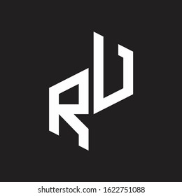 RU Initial Letters logo monogram with up to down style