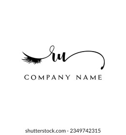 RU inicial Logotipo lash logo eyelector moderno