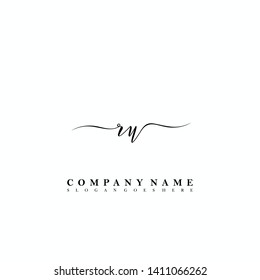 RU Initial luxury handwriting logo vector