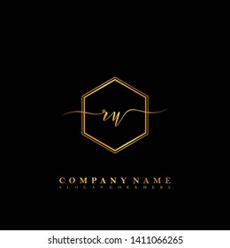 RU Initial luxury handwriting logo vector