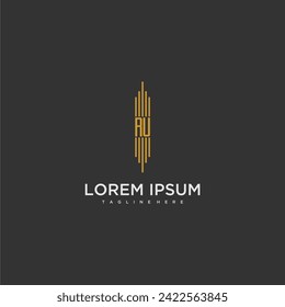 RU initial monogram business logo