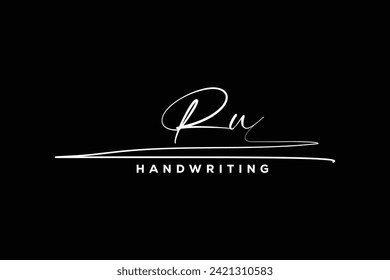 RU  initials Handwriting signature logo. RU Hand drawn Calligraphy lettering Vector. RU letter real estate, beauty, photography letter logo design.