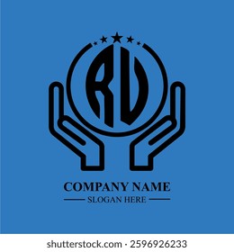 RU initials held within hands, symbolizing trust and protection. The circle represents unity, while stars highlight excellence and ambition.