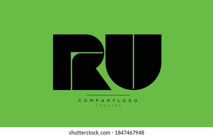 RU initiales lettre monographique lettre alphabet logo