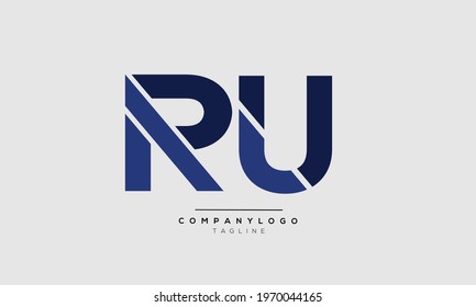 RU initials monogram letter text alphabet logo design