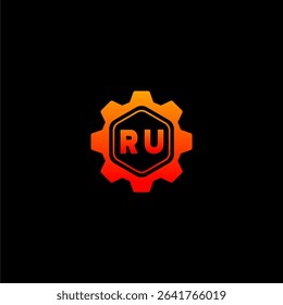 RU Initials Tech Logo Vector Art Icons and Graphics
