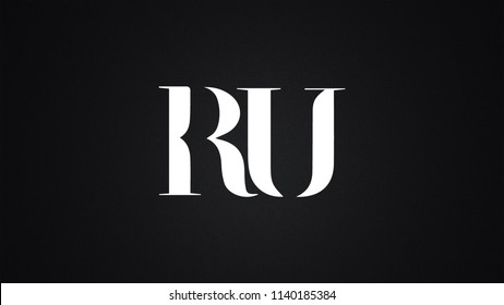 RU Letter Logo Design Template Vector