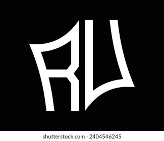 RU letter logo design vector art