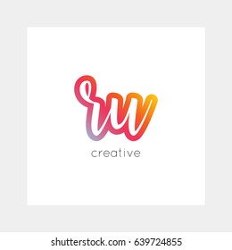RU logo, vector. Useful as branding, app icon, alphabet combination, clip-art.