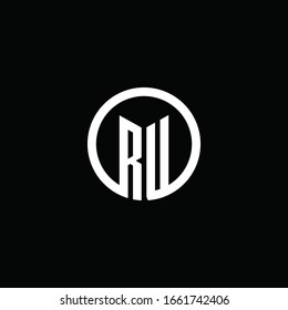 RU monogram logo isolated with a rotating circle