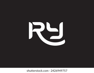 RU negative space letter logo