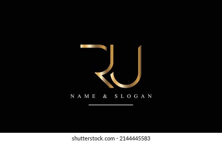 RU, UR, R, U abstract letters logo monogram