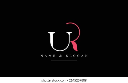 RU, UR, R, U abstract letters logo monogram