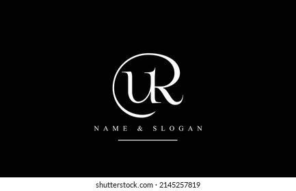 RU, UR, R, U letras abstractas monograma