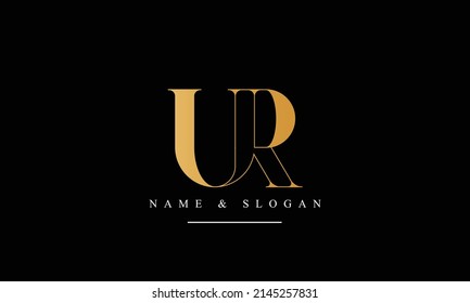 RU, UR, R, U letras abstractas monograma