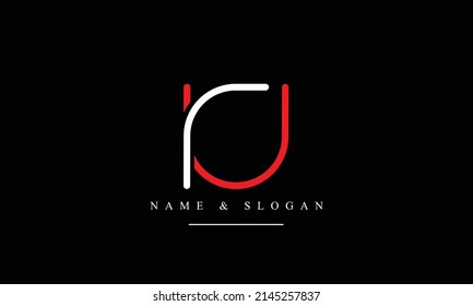 RU, UR, R, U abstract letters logo monogram