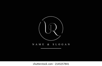 RU, UR, R, U abstract letters logo monogram