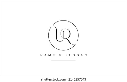 RU, UR, R, U abstract letters logo monogram