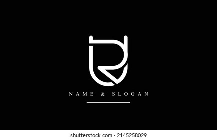 RU, UR, R, U abstract letters logo monogram