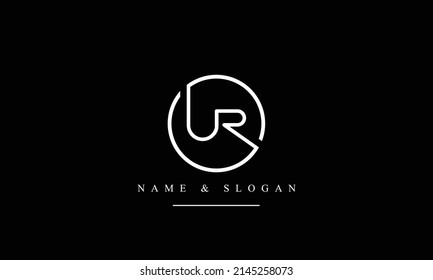 RU, UR, R, U abstract letters logo monogram