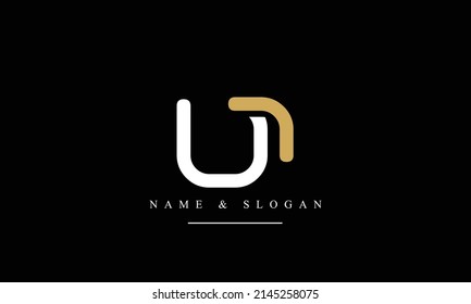 RU, UR, R, U, abstrakte Buchstaben Logo-Monogramm