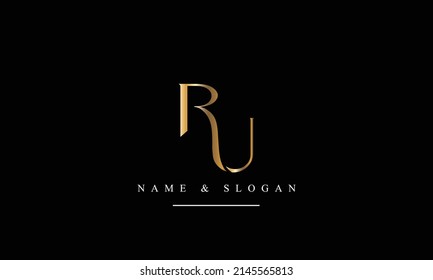 RU, UR, R, U abstract letters logo monogram