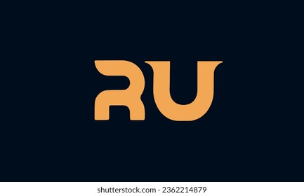 RU, UR, R, U abstract letters logo monogram