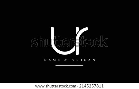 RU, UR, R, U abstract letters logo monogram