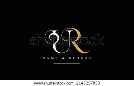 RU, UR, R, U abstract letters logo monogram