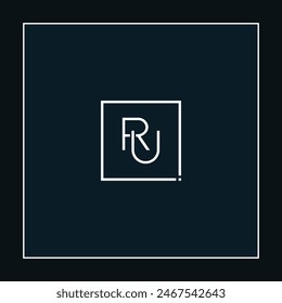 RU Vector Logo Template - Simple Icon for Initial Letter R and U Monogram
