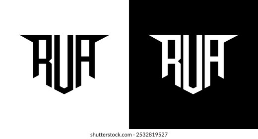 RUA letter logo design with white background in illustrator, vector logo modern alphabet font overlap style, calligraphy designs for logo, Poster, Invitation, etc.