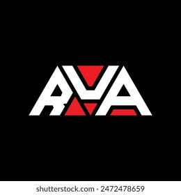 RUA triangle letter logo design with triangle shape. RUA triangle logo design monogram. RUA triangle vector logo template with red color. RUA triangular logo Simple, Elegant, and Luxurious design.