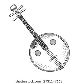 Ilustração desenhada à mão de arte de linha de vetor ruan