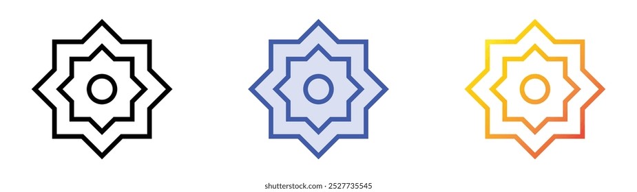 rub el hizb icon. Linear, Blue Fill and Gradient Style Design Isolated On White Background